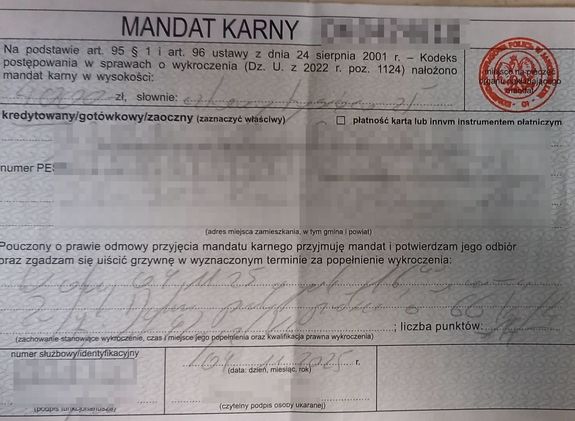 mandat karny