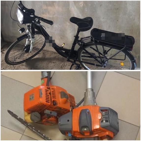 rower elektryczny, kosy spalinowe, pilarki