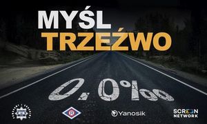 droga nad nią napis Myśl trzeźwo