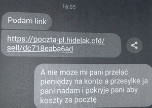 zdjęcie z prowadzonej korespondencji na messenger